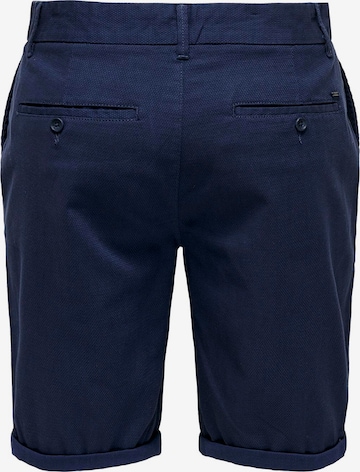 Regular Pantalon chino 'Peter Dobby' Only & Sons en bleu