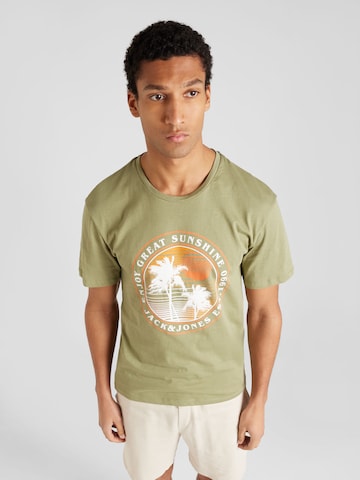 JACK & JONES Koszulka 'OWEN SUMMER' w kolorze zielony: przód