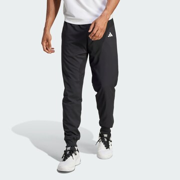 ADIDAS PERFORMANCE Tapered Workout Pants 'Walk-On' in Black: front