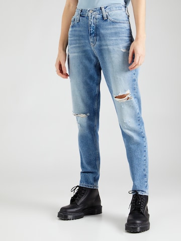 Calvin Klein Jeans Tapered Jeans in Blauw: voorkant