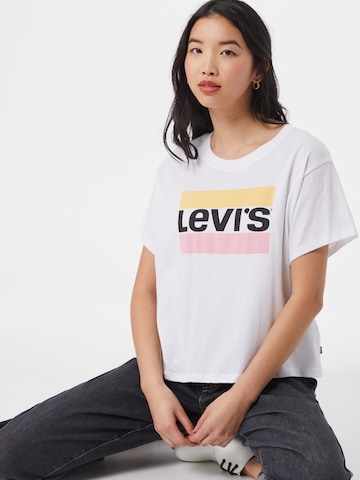 LEVI'S ® Paita 'Graphic Varsity Tee' värissä valkoinen