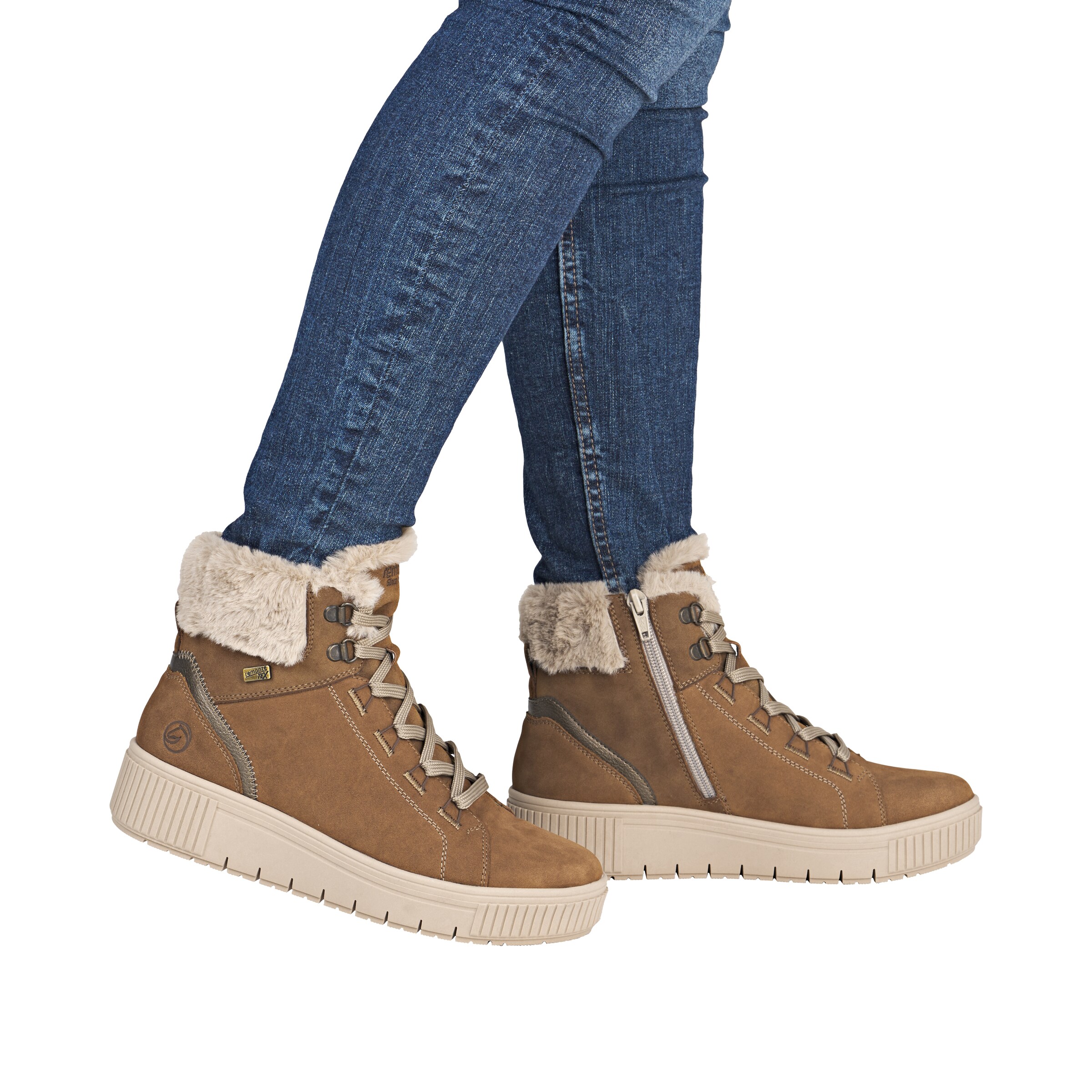 Bottes à lacets REMONTE en marron : devant