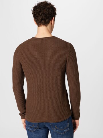 JACK & JONES Regular fit Sweater 'CARLOS' in Brown