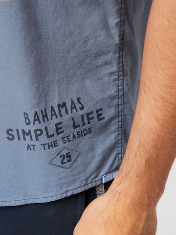 CAMP DAVID Regular fit Button Up Shirt 'Beach Life' in Grey