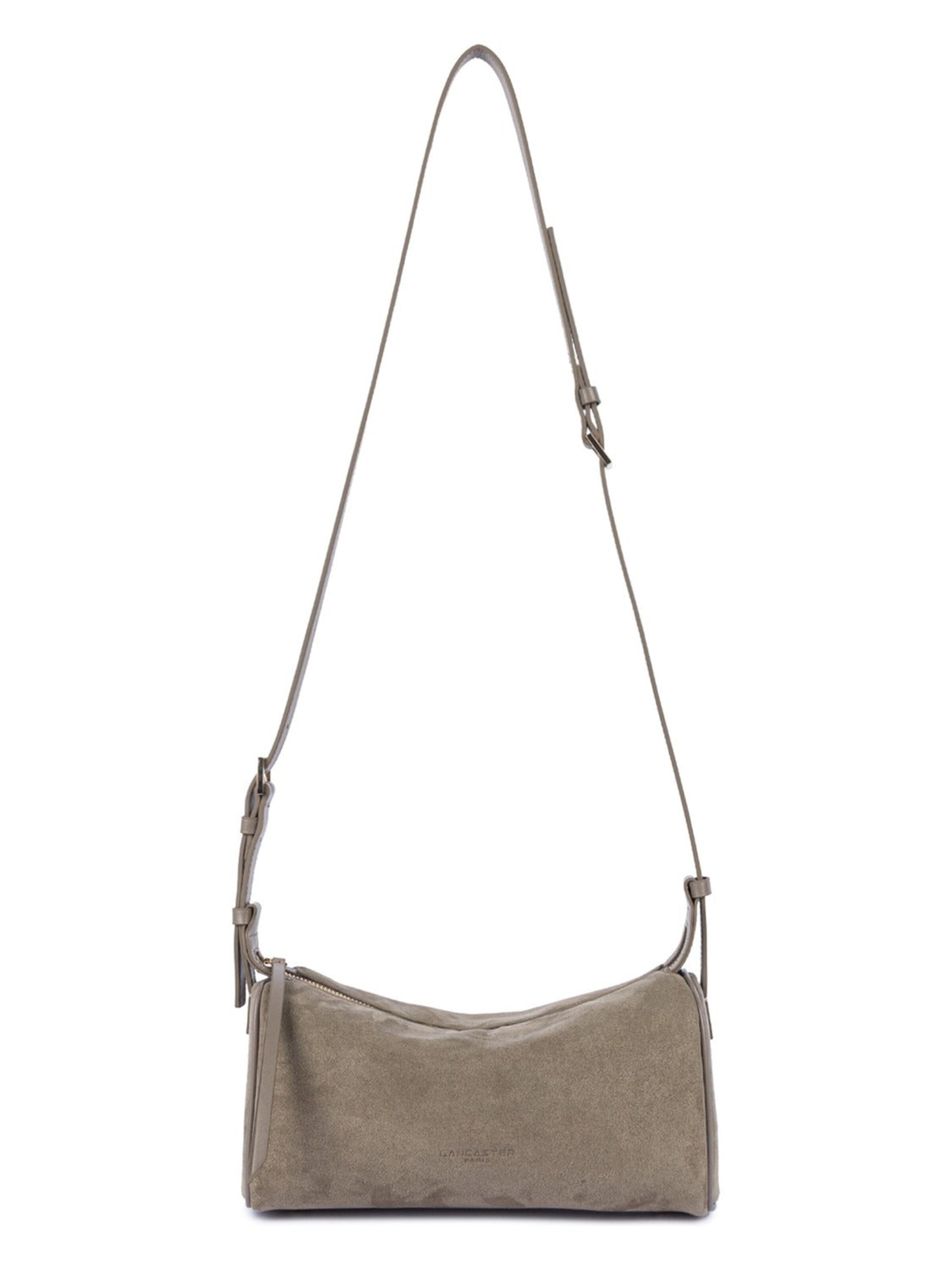 LANCASTER Paris Kabelka 'Lancaster Sac rectangle Zippé M Suède Galet' - Sivá