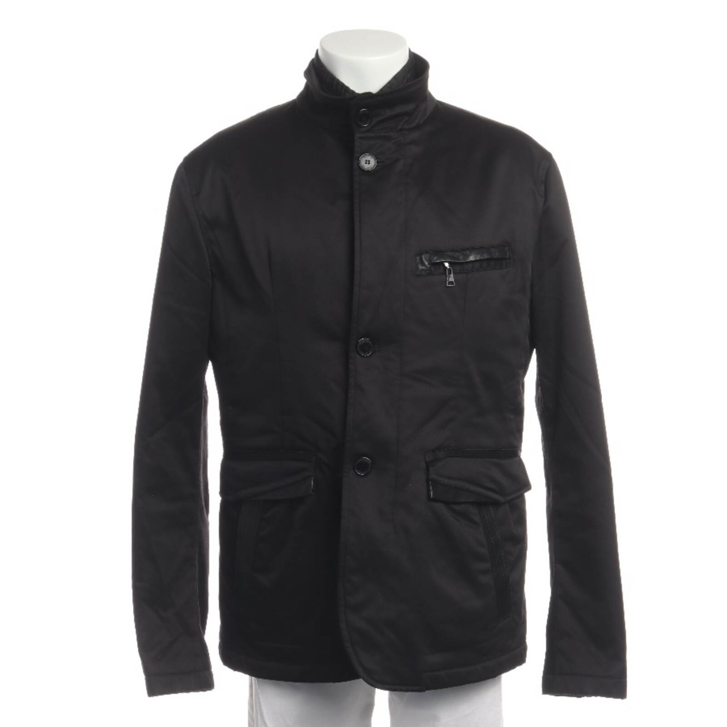 VERSACE Übergangsjacke XL in Schwarz: Vorderseite