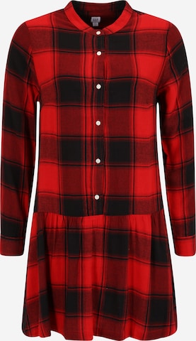 Gap Petite Košilové šaty – červená: přední strana