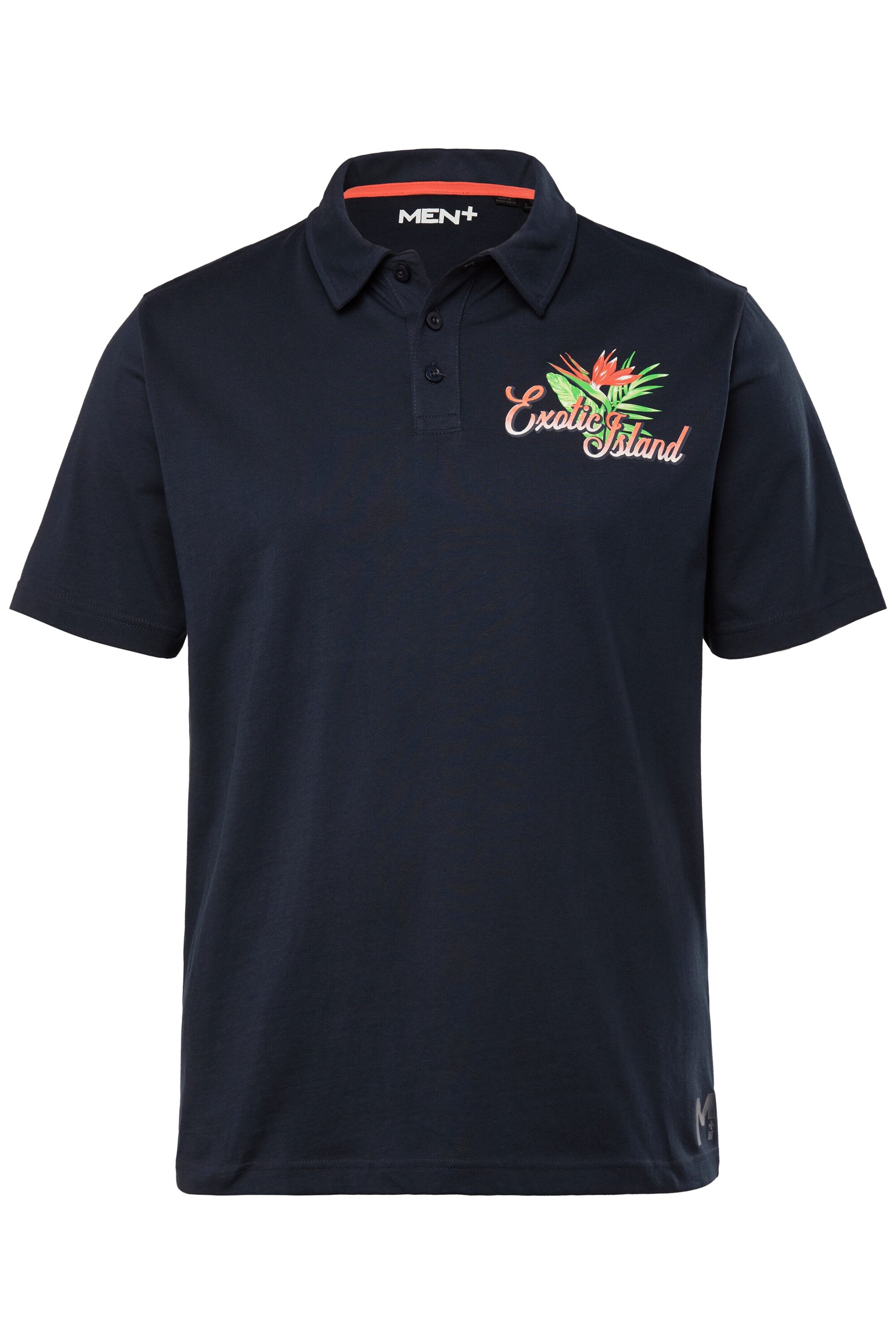 Men Plus Poloshirt in Blau: Vorderseite