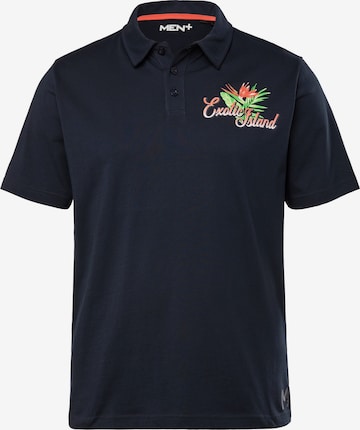 Men Plus Poloshirt in Blau: Vorderseite