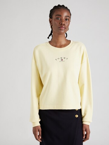 Tommy Jeans Sweatshirt 'Essential' in Yellow: front