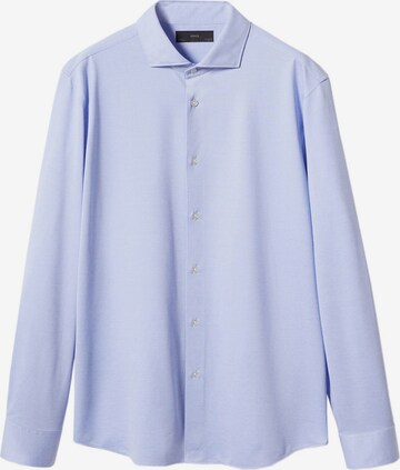 MANGO MAN Button Up Shirt 'Travel' in Blue: front