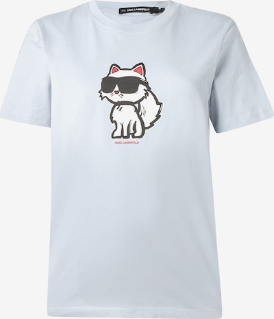 Marškinėliai iš Karl Lagerfeld, spalva – pastelinė mėlyna / raudona / juoda / balta, Prekių apžvalga