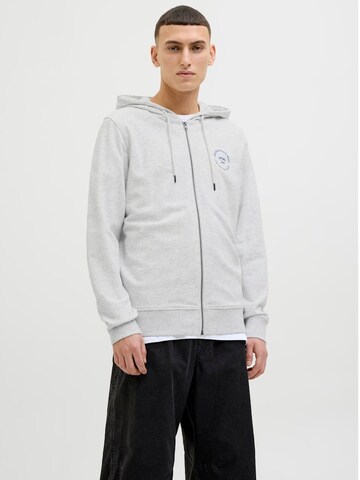 JACK & JONES Sweat jacket 'JJSIMON' in White: front