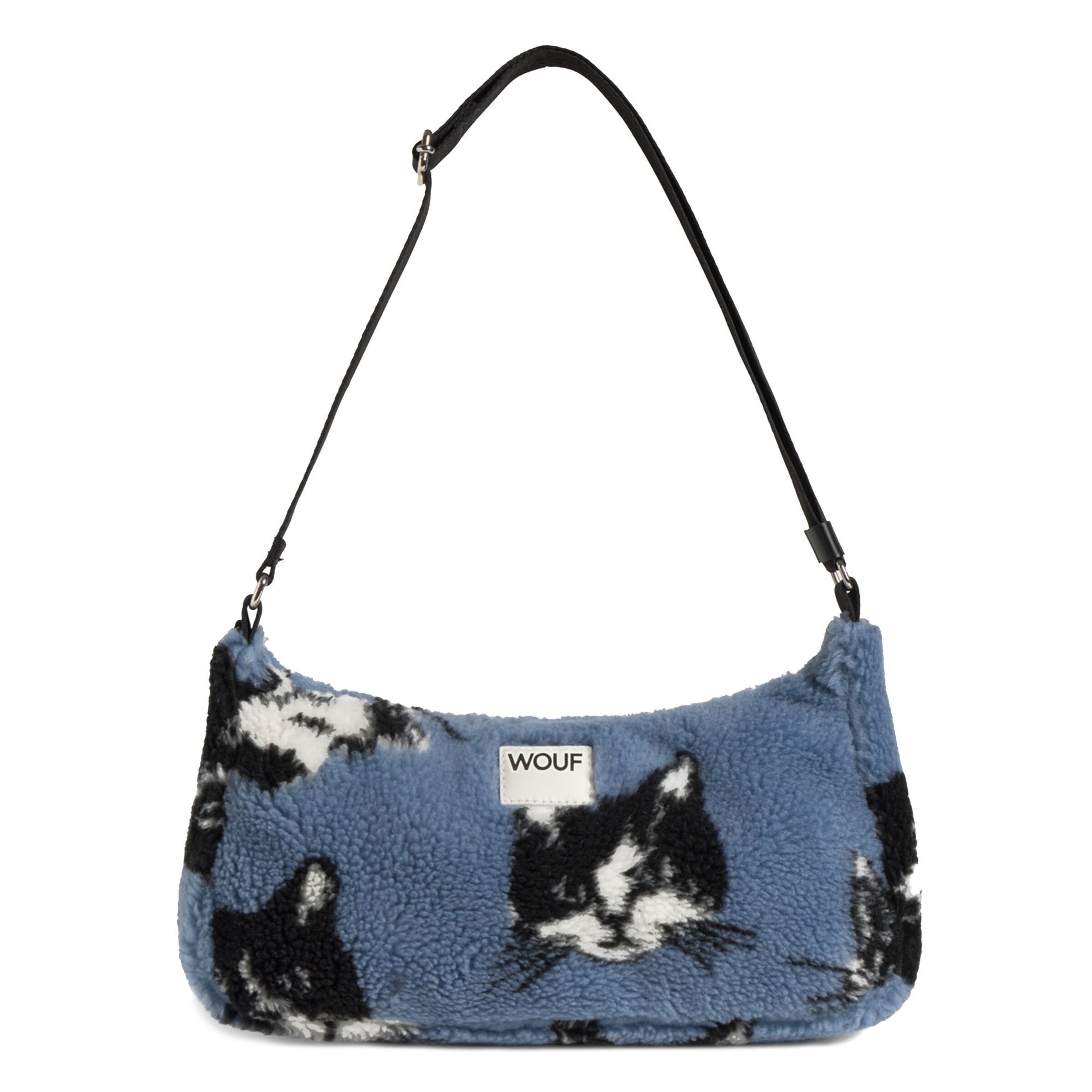 Wouf Shoulder Bag 'Teddy' in Blue: front