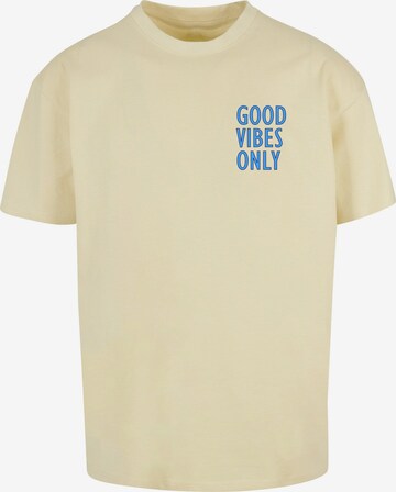Merchcode Shirt 'Good Vibes Only' in Yellow: front