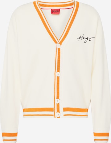 HUGO Red Knit cardigan 'Sopporo' in White: front