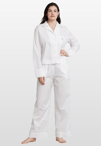 Polo Ralph Lauren Pajama ' Long Sleeve PJ Set ' in White: front