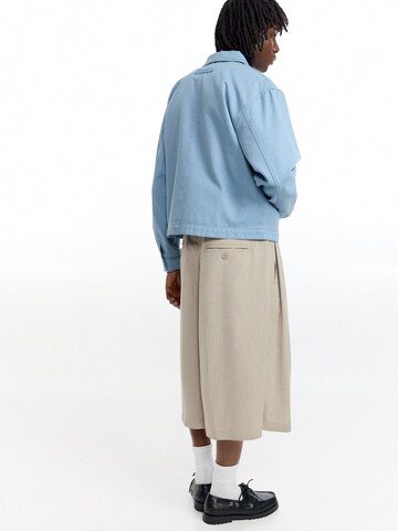 Pull&Bear Wide leg Pleat-front trousers in Beige