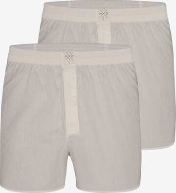 MG-1 Boxershorts ' 2-Pack Single Colour White ' in Beige: voorkant