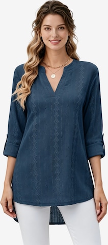 Yesfashion Bluse in Blau: Vorderseite
