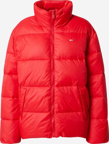 Tommy Jeans Winterjas in Rood: voorkant