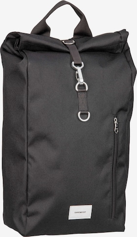 SANDQVIST Backpack ' Ground Rolltop Backpack L ' in Black: front