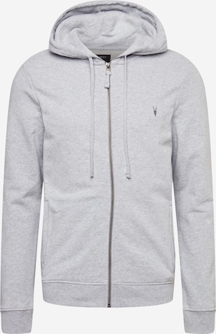 AllSaints Zip-Up Hoodie 'RAVEN' in Grey: front