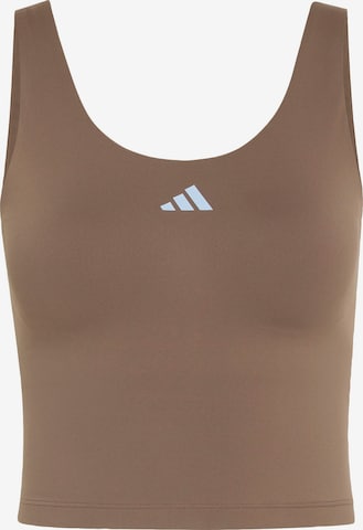 ADIDAS PERFORMANCE Спортен топ 'Studio All Me' в кафяво: отпред