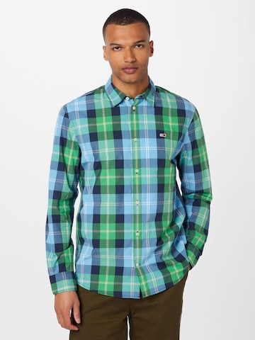TOMMY HILFIGER Regular fit Button Up Shirt in Green: front