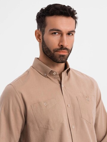 Ombre Regular fit Overhemd in Bruin