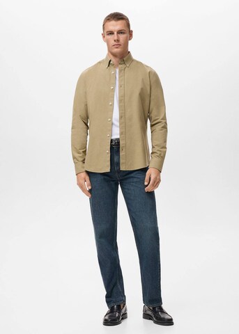 MANGO MAN Regular fit Button Up Shirt in Green