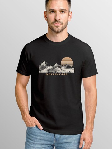 Neverless Shirt 'Mountain' in Black