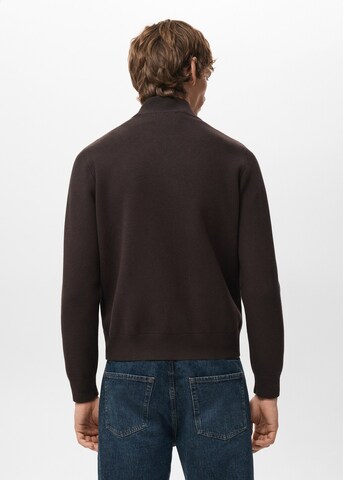 MANGO MAN Strickjacke 'Pecora' in Braun