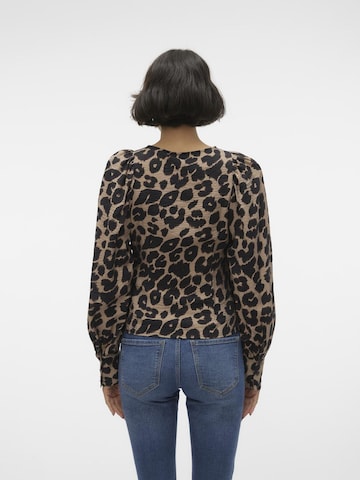 VERO MODA Blouse 'IRIS' in Bruin