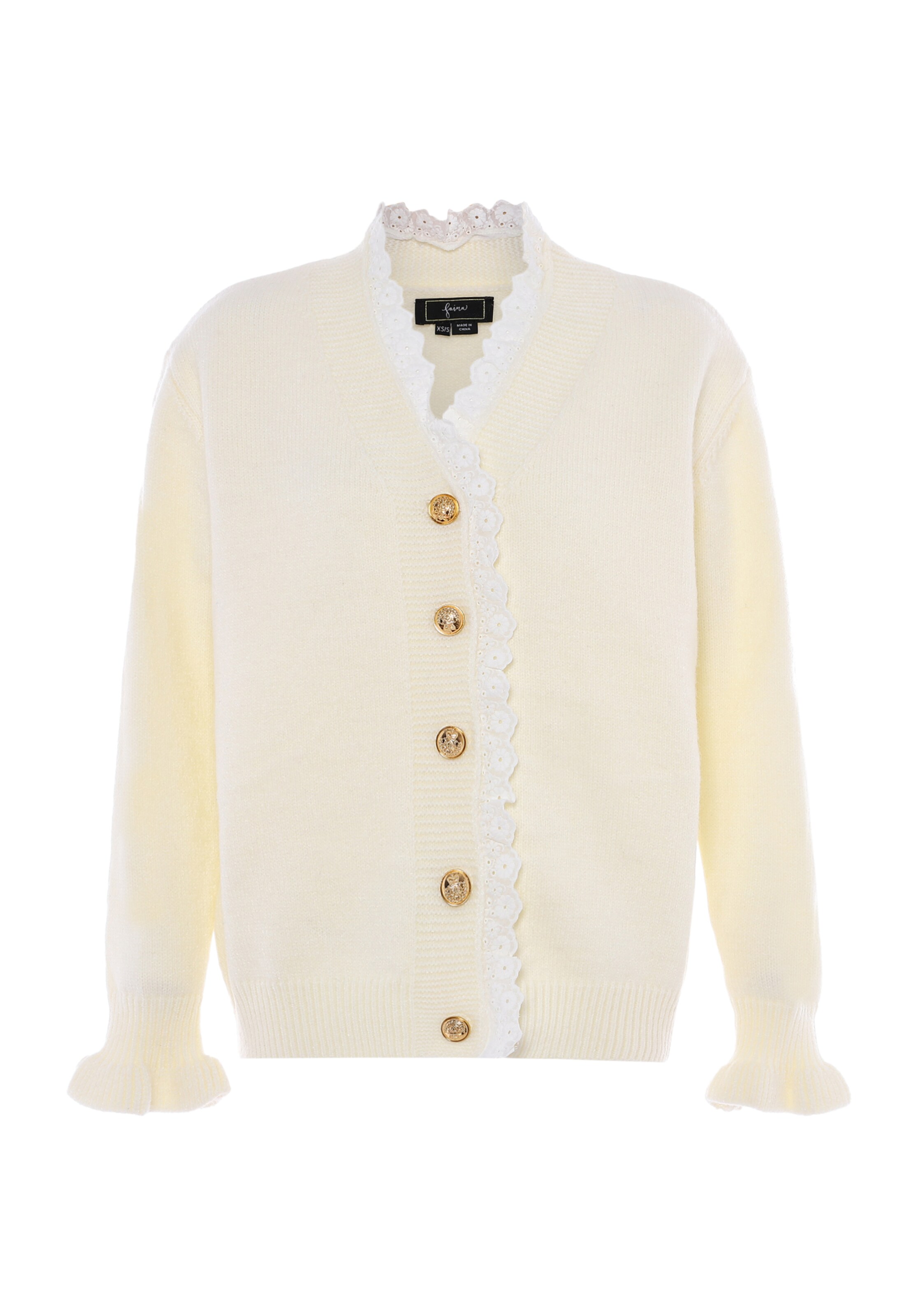 faina Cardigan i hvid: forside