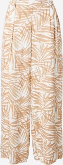 Klostuotos kelnės 'ONLEMMIA-SIESTA' iš ONLY, spalva – tamsi smėlio / balta, Prekių apžvalga