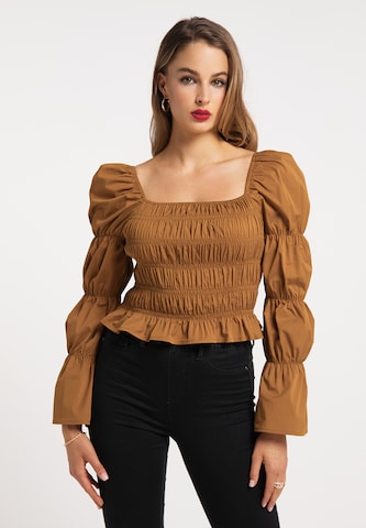 faina Blouse in Brown: front