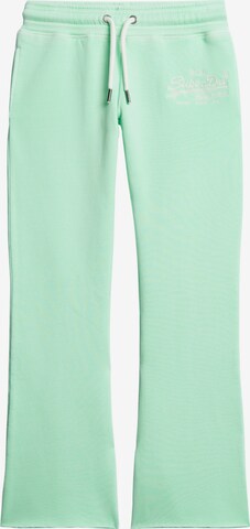 Superdry Wide leg Broek in Groen: voorkant