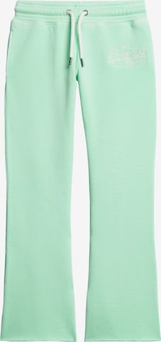 Superdry Wide leg Pants in Green: front