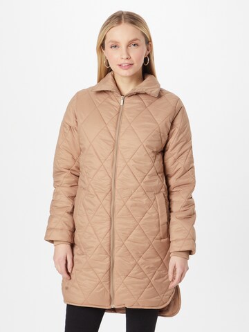 Kaffe Between-seasons coat in Brown: front