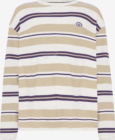 Marškinėliai iš ADIDAS ORIGINALS, spalva – kapučino spalva / purpurinė / balta, Prekių apžvalga