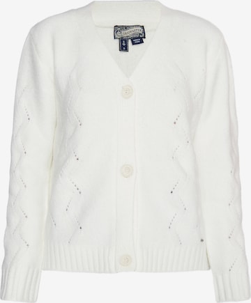 DreiMaster Vintage Knit Cardigan in White: front