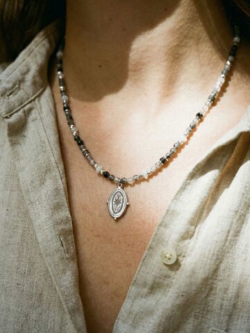 Nemomatheo Necklace 'Nachtkompass' in Grey