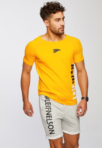 Leif Nelson Gym T-Shirt Rundhals in Orange