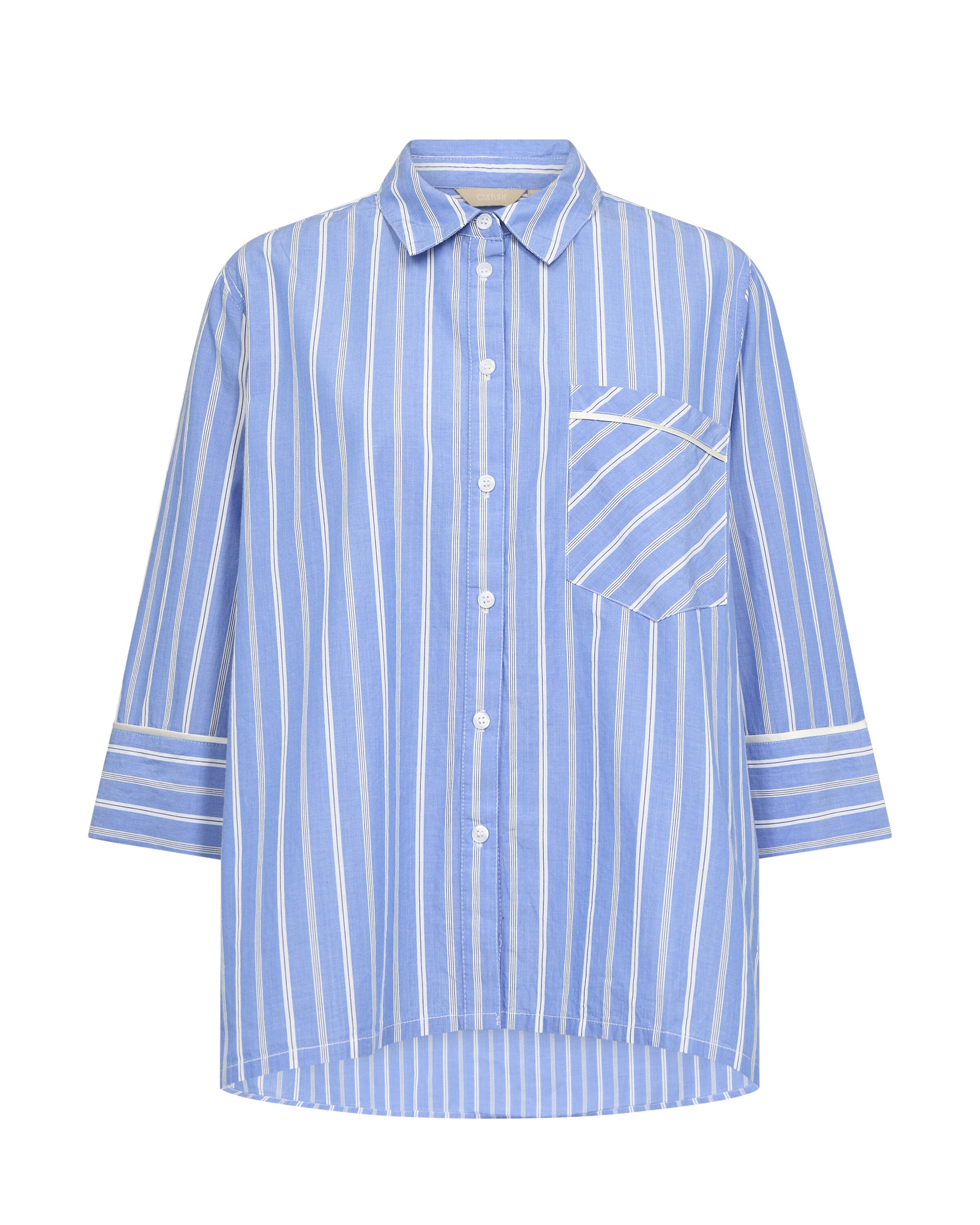 CULTURE Bluse 'CUPetra' in himmelblau / weiß, Produktansicht