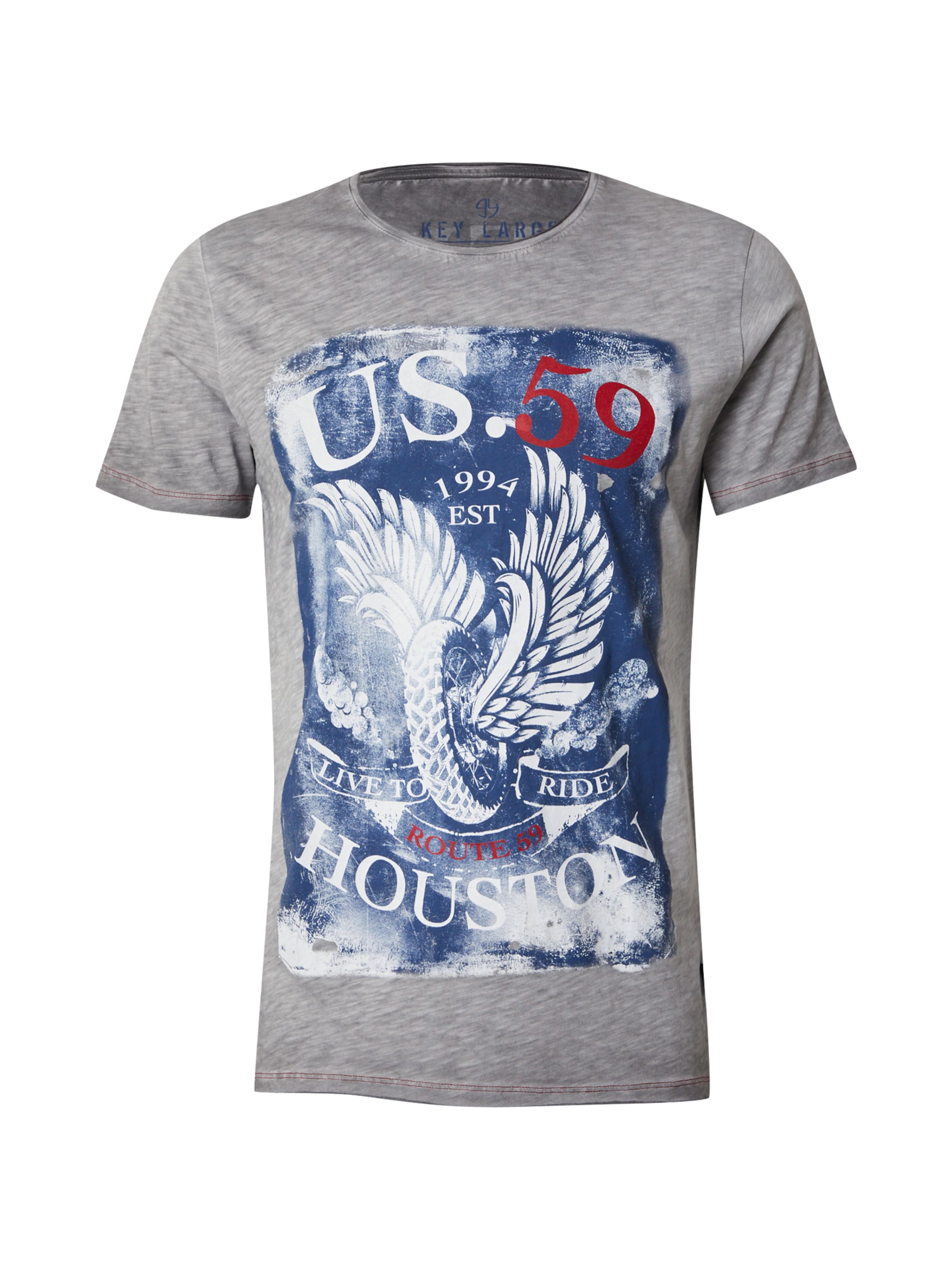 pilka Key Largo Marškinėliai 'HOUSTON': priekis