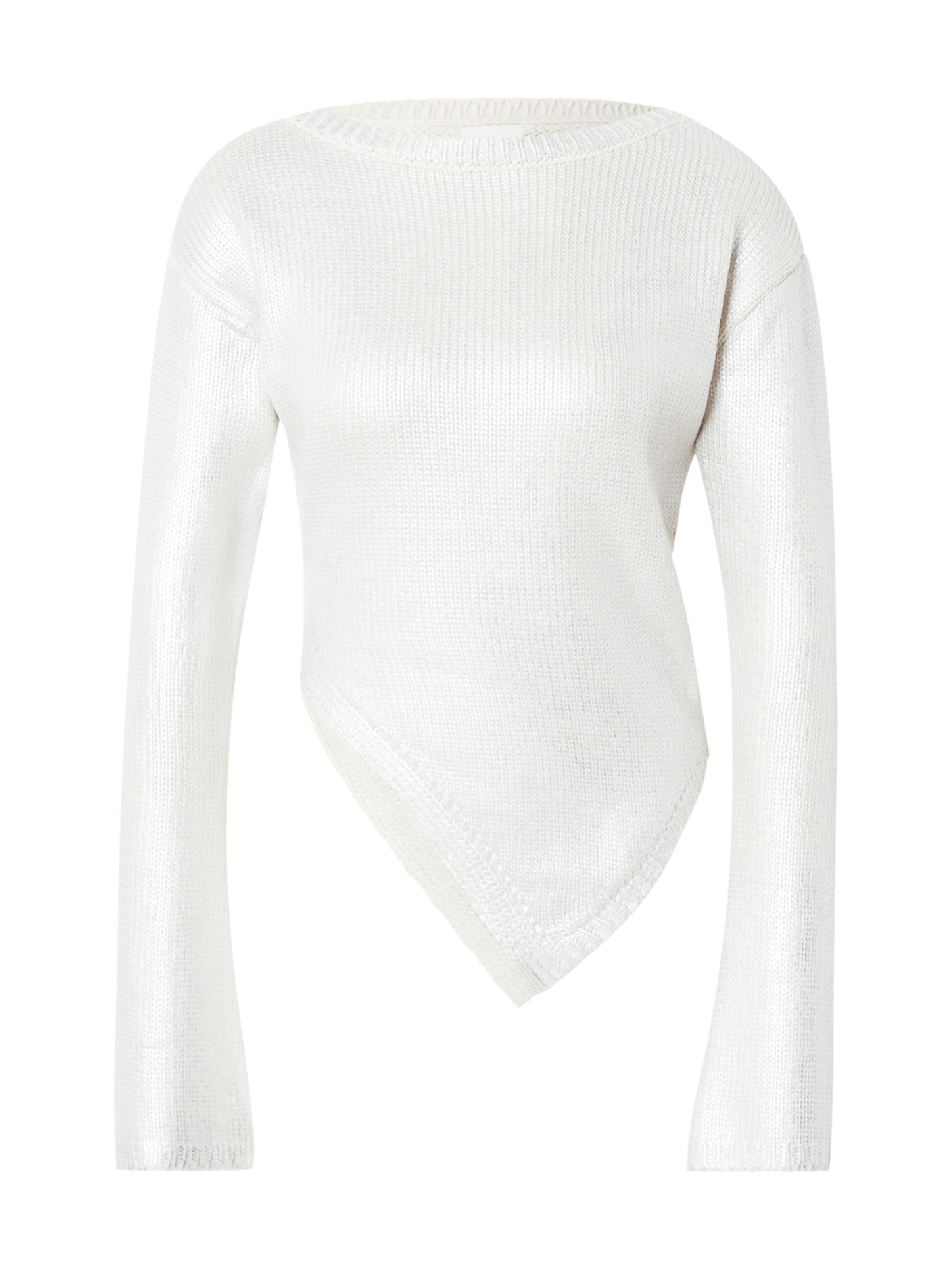 Pulover de la ABOUT YOU x Laura Giurcanu pe argintiu: față