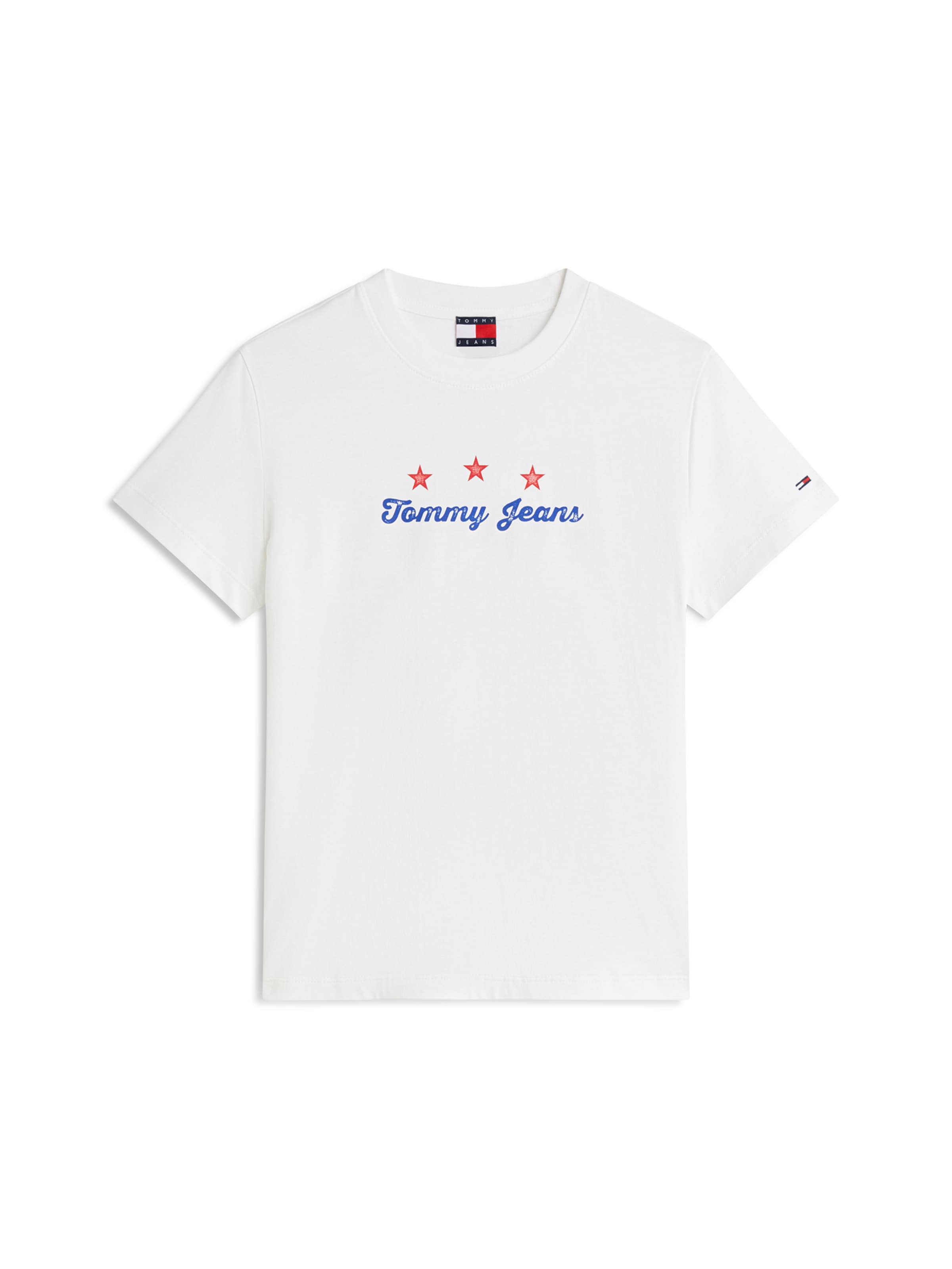 Tommy Jeans Shirts 'NOVELTY STAR' i hvid: forside