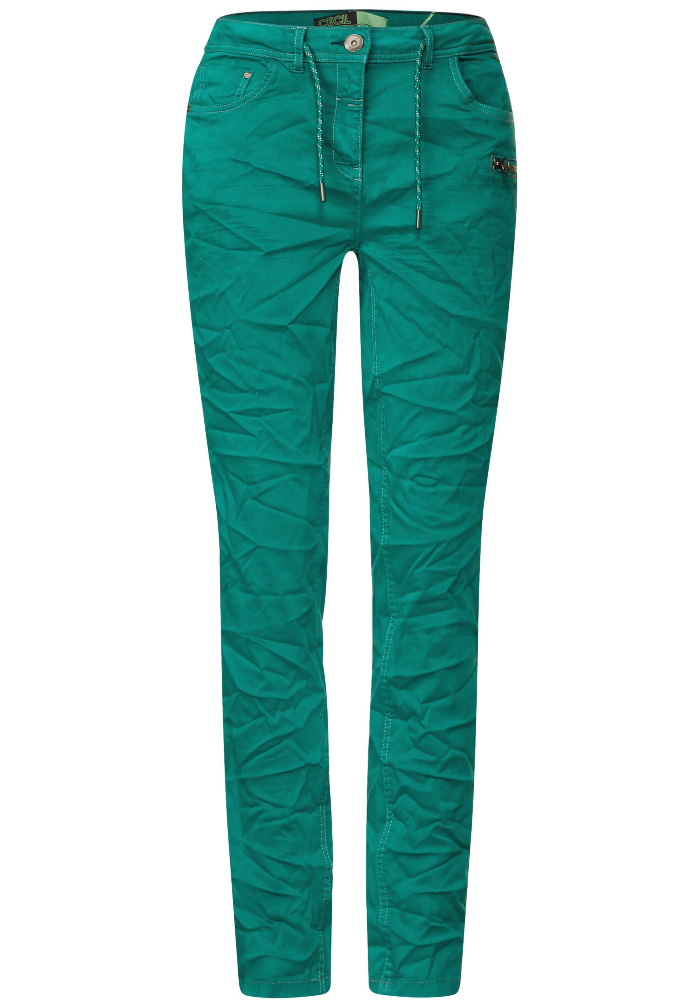 CECIL Slim fit Pants in Green: front