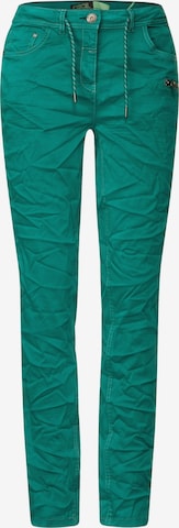 CECIL Slim fit Pants in Green: front